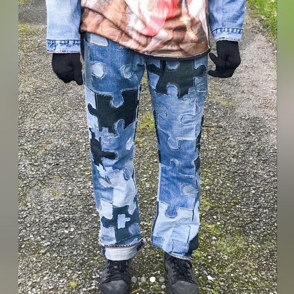 Roughcut Jigsaw Puzzle Patchwork Denims... - Picture 3 of 4
